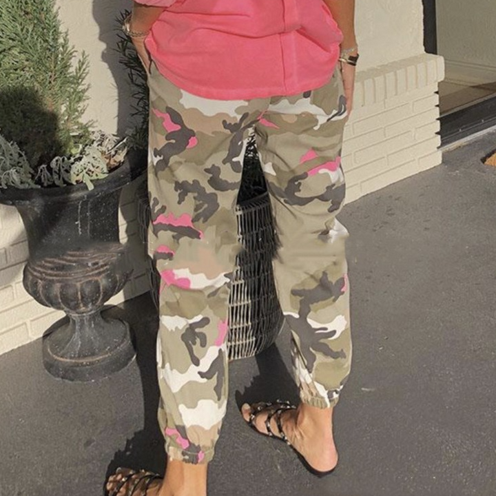 Myrsini - Pantalon camouflage pour femme élégant et confortable pour un look tendance