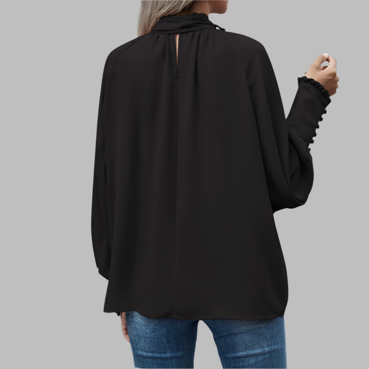 Blouse Élégante Rafaela pour Femmes avec Manches Longues et Col Châle pour un Look Chic