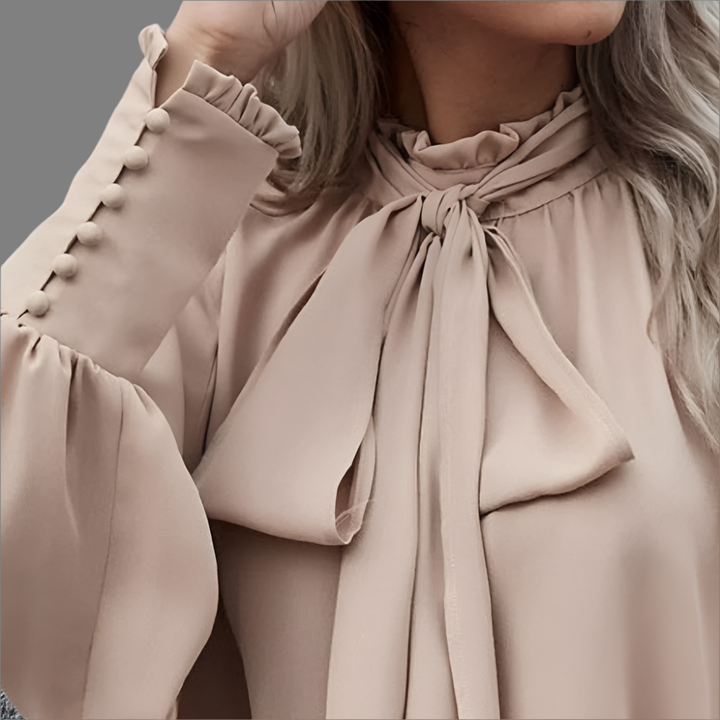 Blouse Élégante Rafaela pour Femmes avec Manches Longues et Col Châle pour un Look Chic