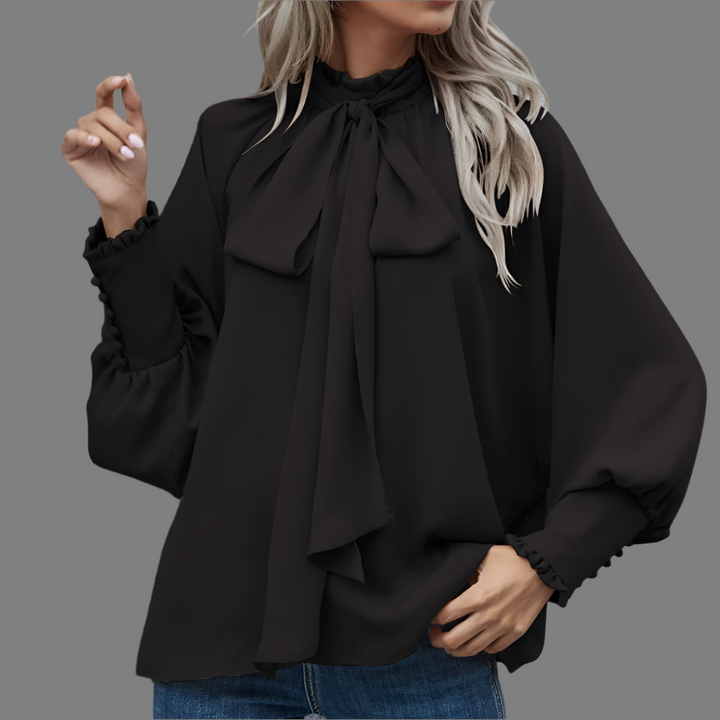 Blouse Élégante Rafaela pour Femmes avec Manches Longues et Col Châle pour un Look Chic