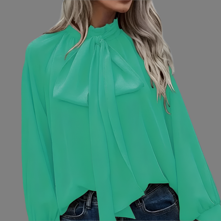 Blouse Élégante Rafaela pour Femmes avec Manches Longues et Col Châle pour un Look Chic