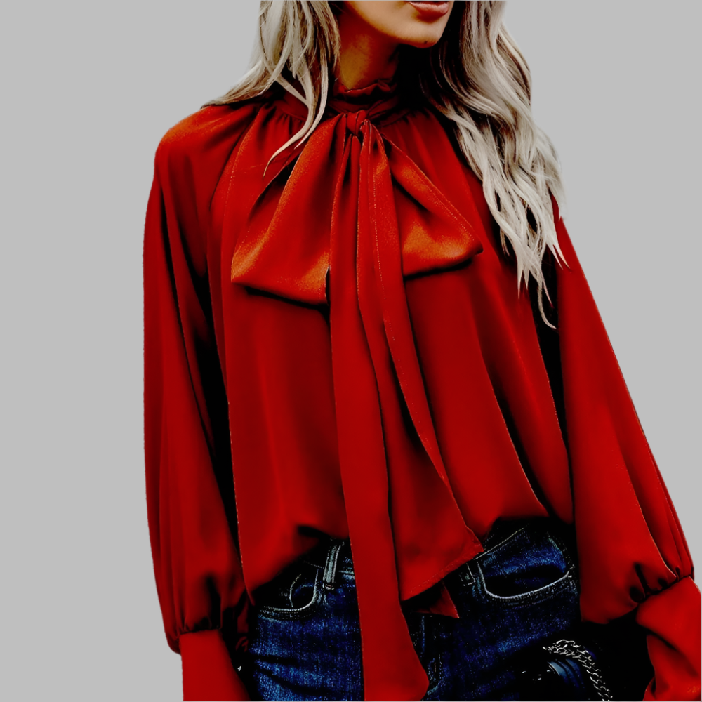 Blouse Élégante Rafaela pour Femmes avec Manches Longues et Col Châle pour un Look Chic