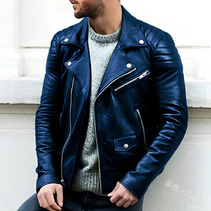 Veste en cuir de motard stylée pour homme - Collection CRUZ