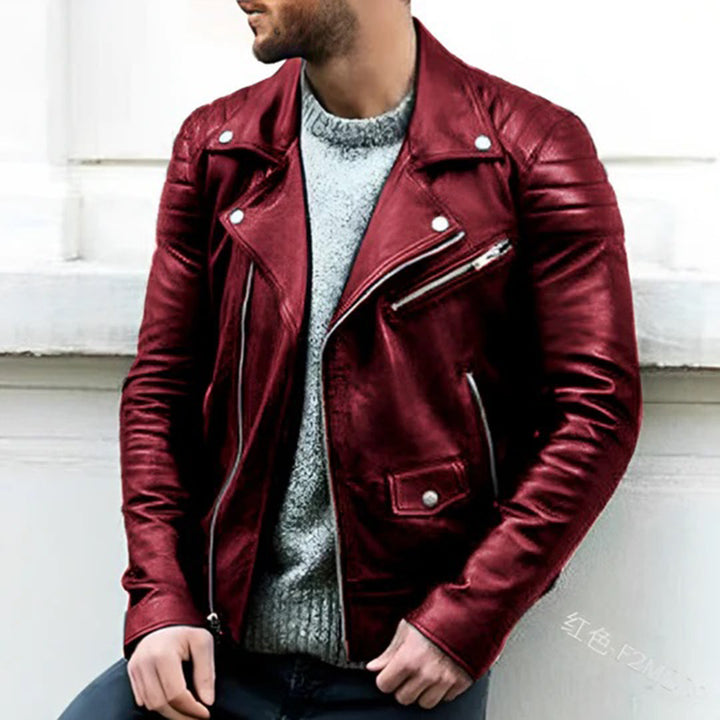 Veste en cuir de motard stylée pour homme - Collection CRUZ