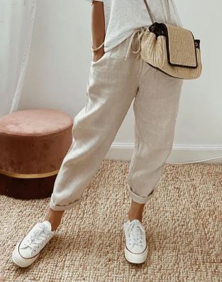 Pantalons en coton à la mode et confortables de Rafina