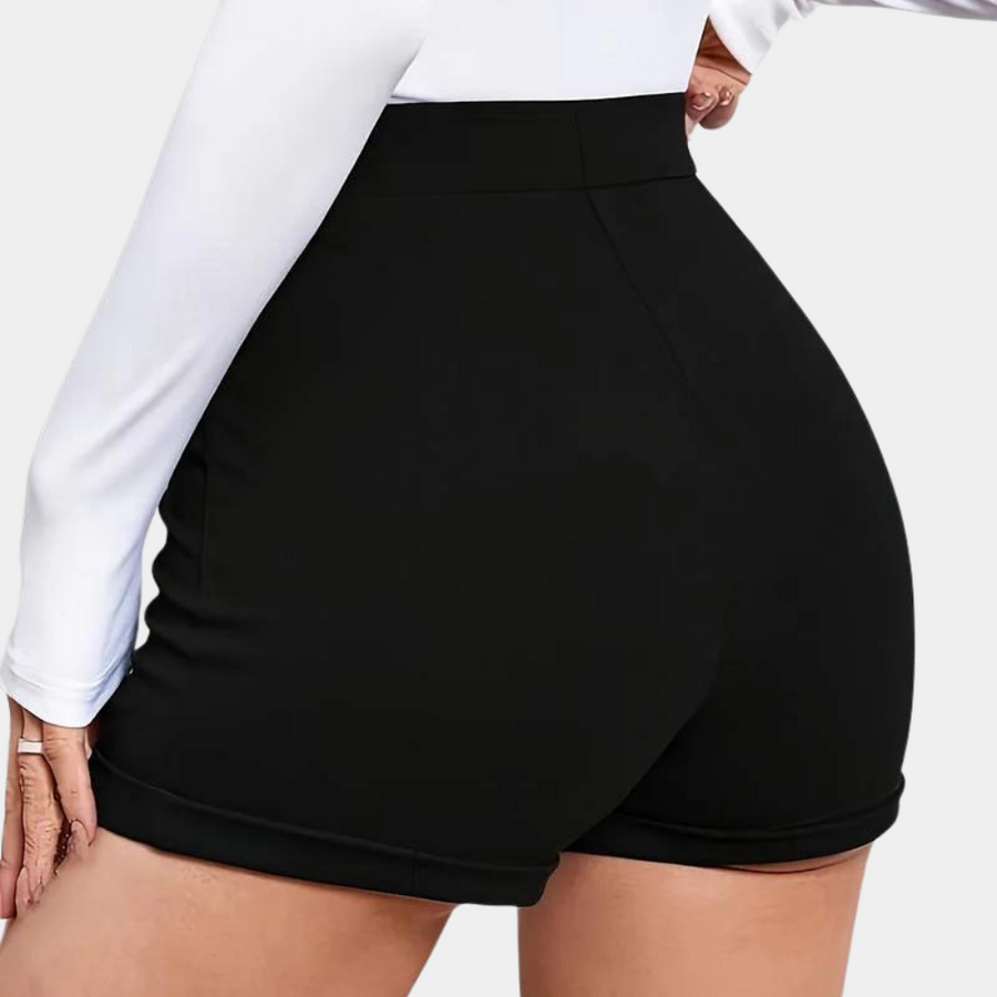 Celeste - Short Elegant pour Femme avec Luxueux Boutons Dorés