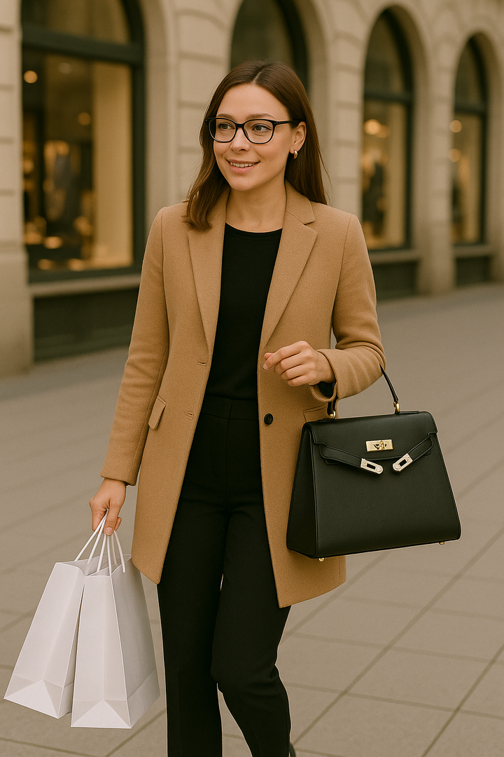 Sac à main élégant en luxe avec fermoir métallique stylé