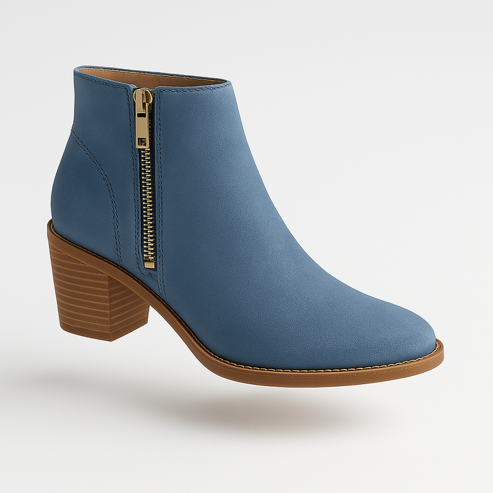Celeste | Élégants et confortables bottines en suede à mi-hauteur avec fermeture éclair et un petit talon subtil