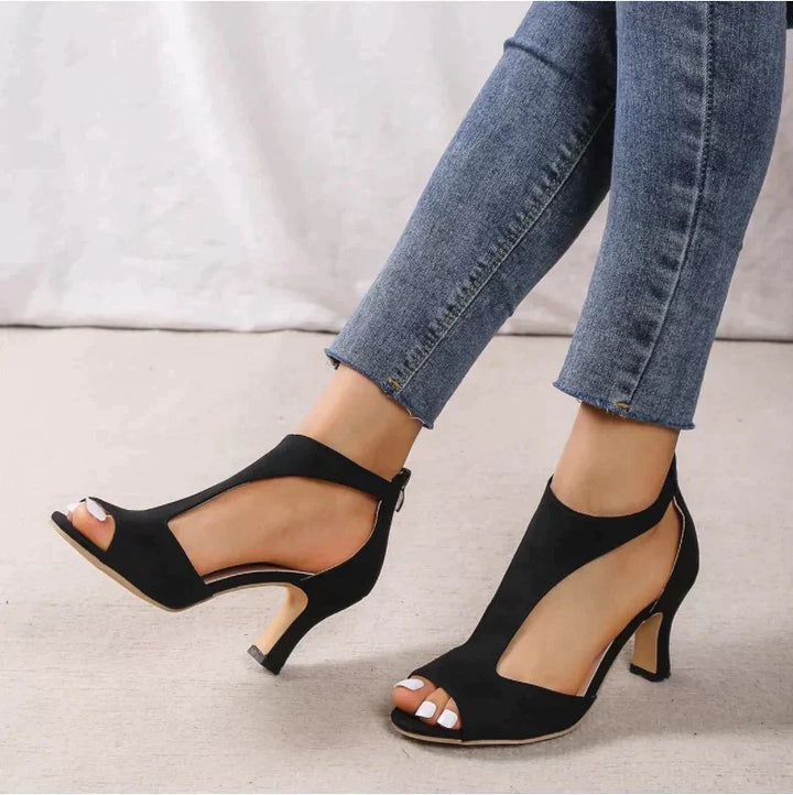 Echo - Talons pour femmes élégantes en noir, rose et crème pour un look raffiné