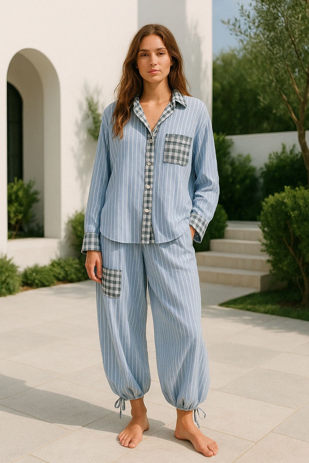 CosyCotton | Ensemble de Pyjama de Luxe en Deux Pièces - Coton Doux et Élastique pour un Confort Ultime