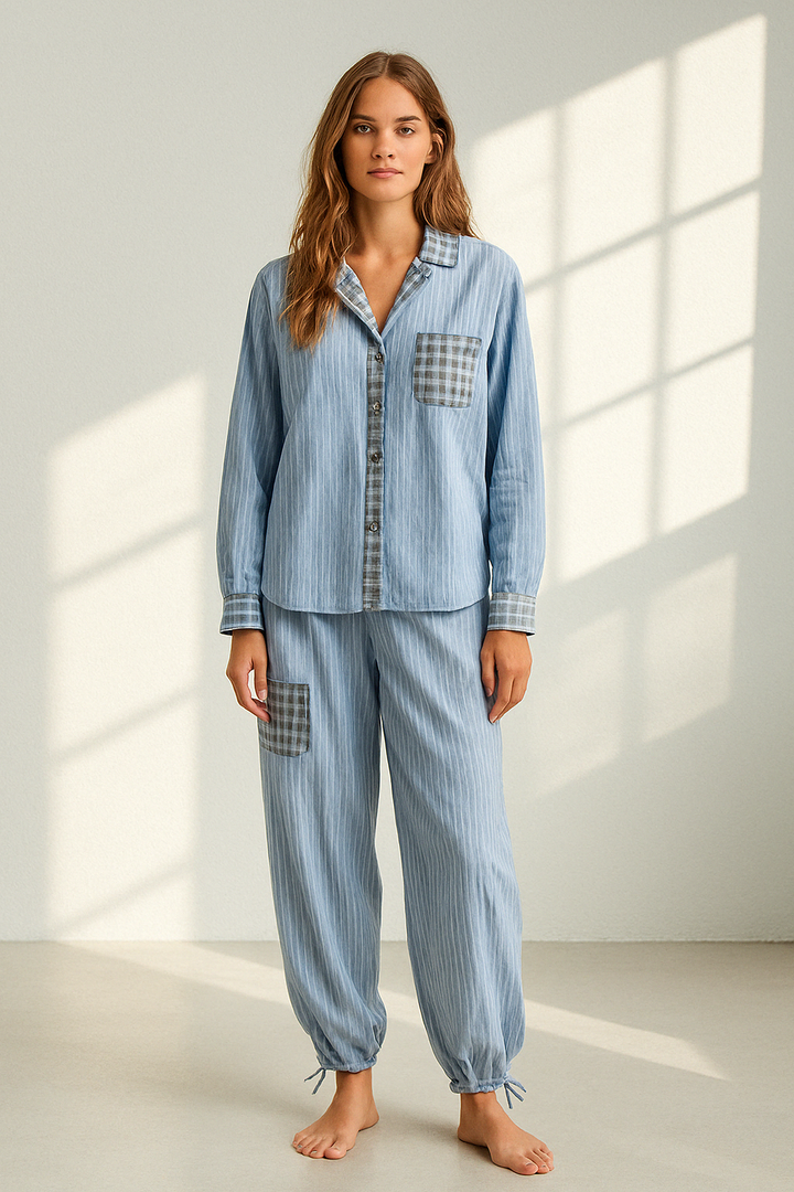 CosyCotton | Ensemble de Pyjama de Luxe en Deux Pièces - Coton Doux et Élastique pour un Confort Ultime