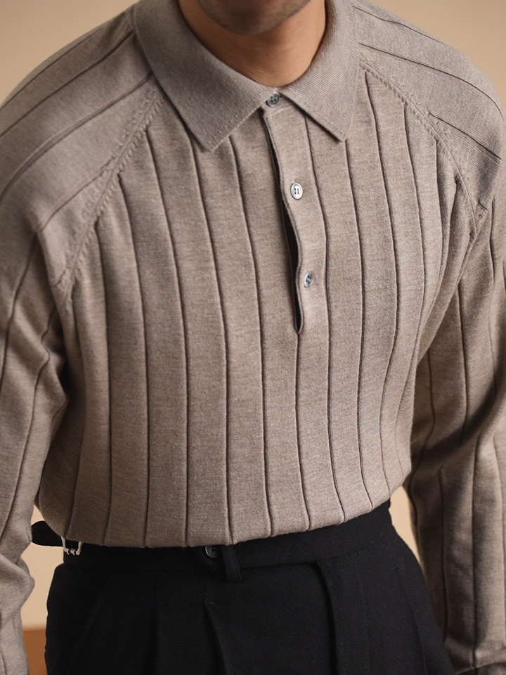 Jelle™ Chic Élégante Polo Tricotée Fine pour Hommes