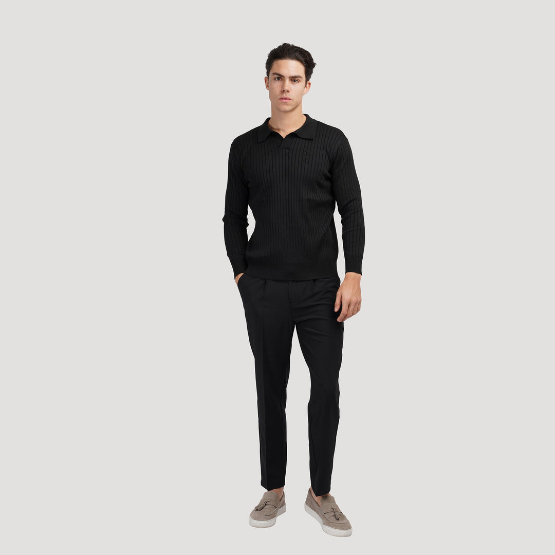 <p>Polo en maille élégante à manches longues pour un look sophistiqué</p>