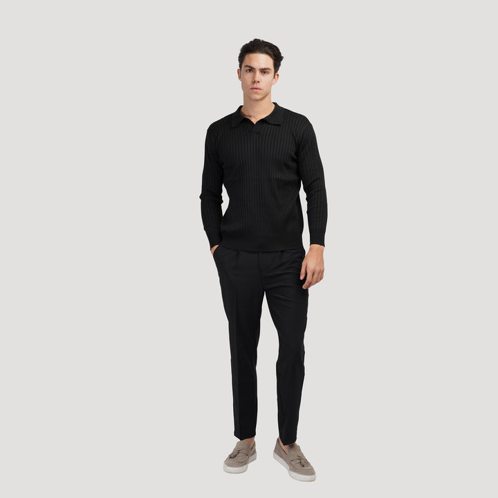 <p>Polo en maille élégante à manches longues pour un look sophistiqué</p>