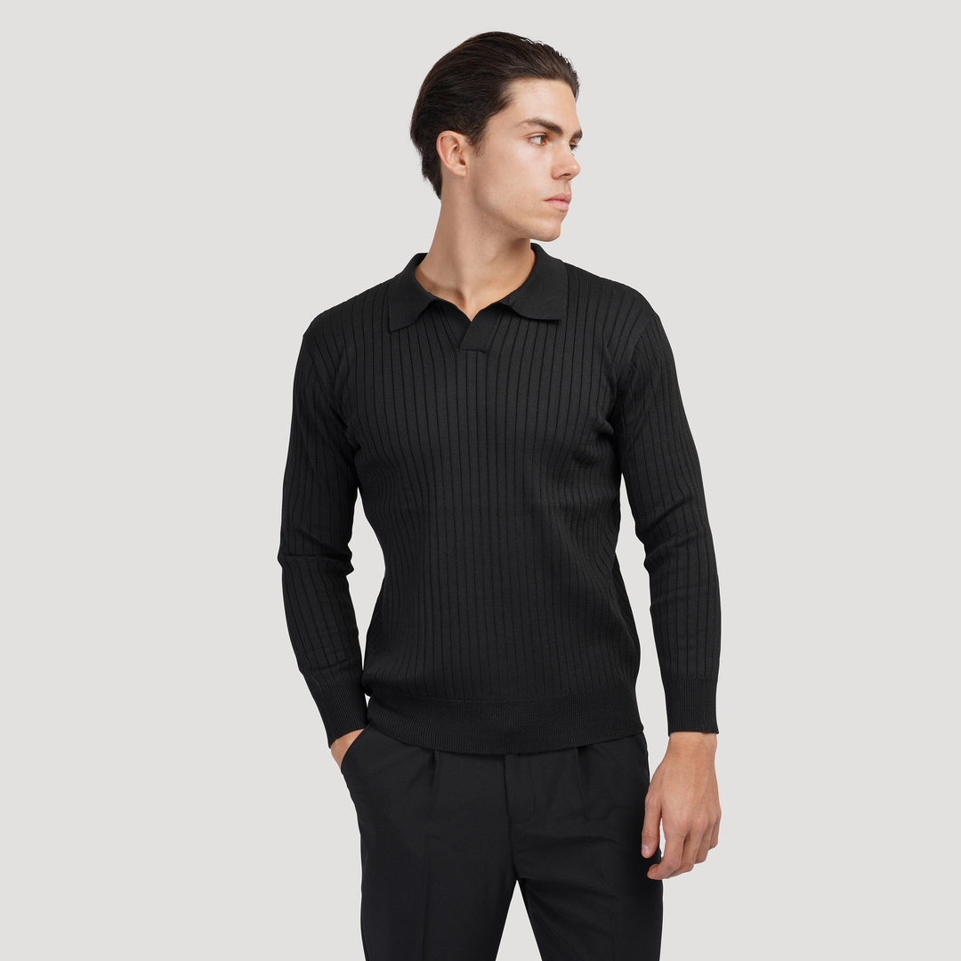 <p>Polo en maille élégante à manches longues pour un look sophistiqué</p>