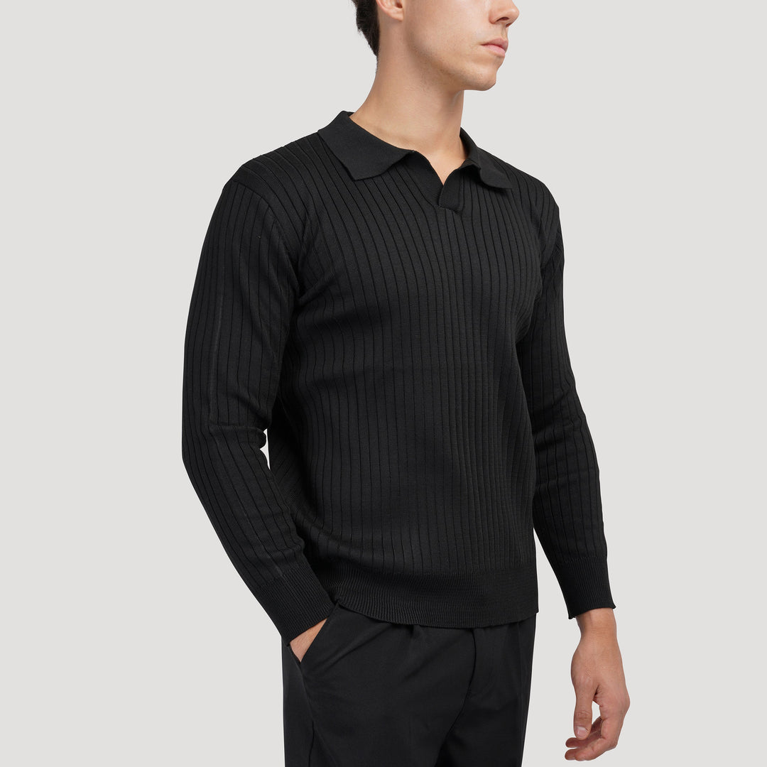 <p>Polo en maille élégante à manches longues pour un look sophistiqué</p>