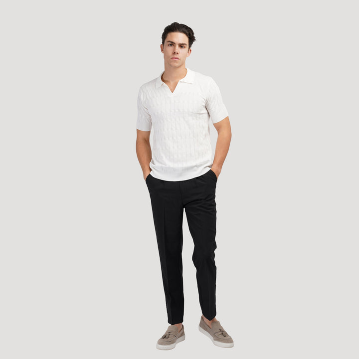Polo Tricoté Élégant avec Texture Impressionnante