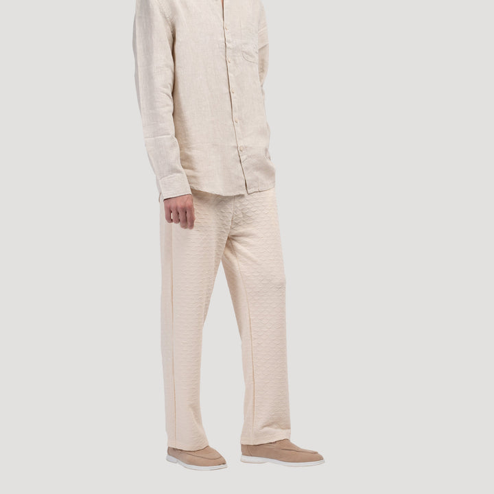 Pantaloons en Jacquard Élégant avec Structure Luxe pour un Look Chic