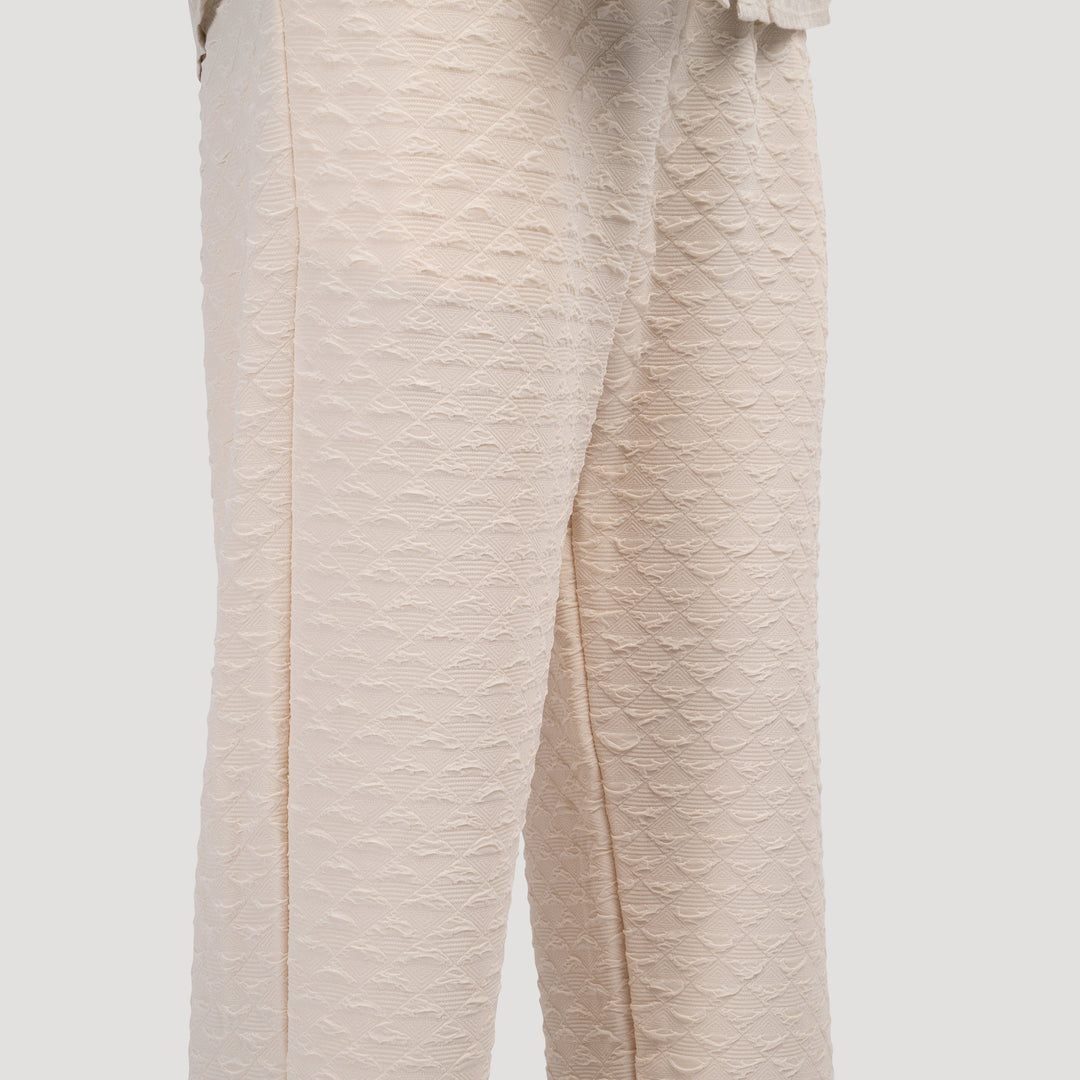 Pantaloons en Jacquard Élégant avec Structure Luxe pour un Look Chic
