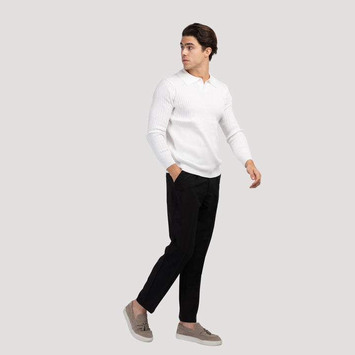 <p>Polo en maille élégante à manches longues pour un look sophistiqué</p>