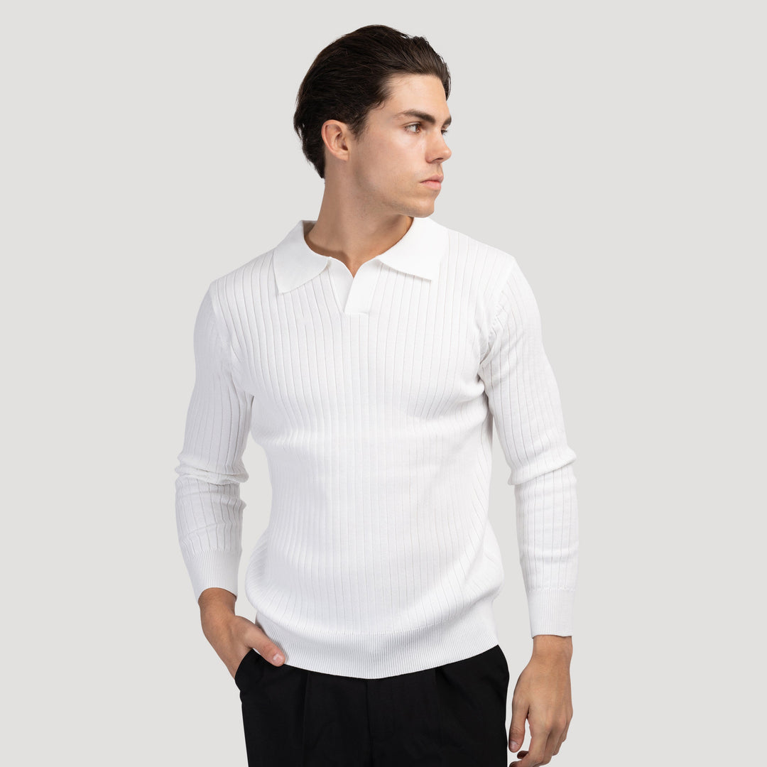 <p>Polo en maille élégante à manches longues pour un look sophistiqué</p>