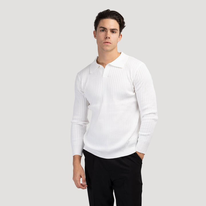 <p>Polo en maille élégante à manches longues pour un look sophistiqué</p>