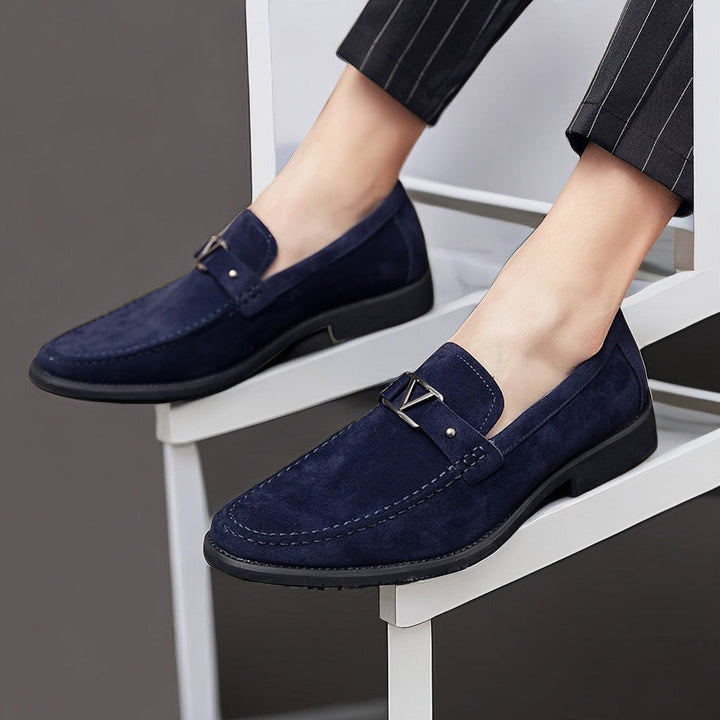 Rutger™ Luxe Mocassins en Suède Bleus pour Hommes - Élégants et Confortables chaussures à lacets