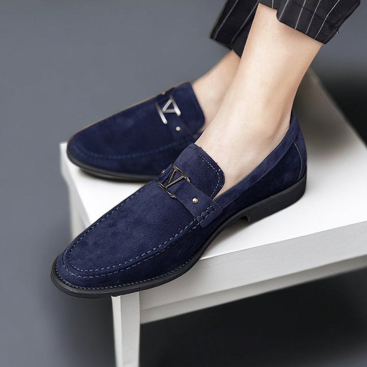 Rutger™ Luxe Mocassins en Suède Bleus pour Hommes - Élégants et Confortables chaussures à lacets