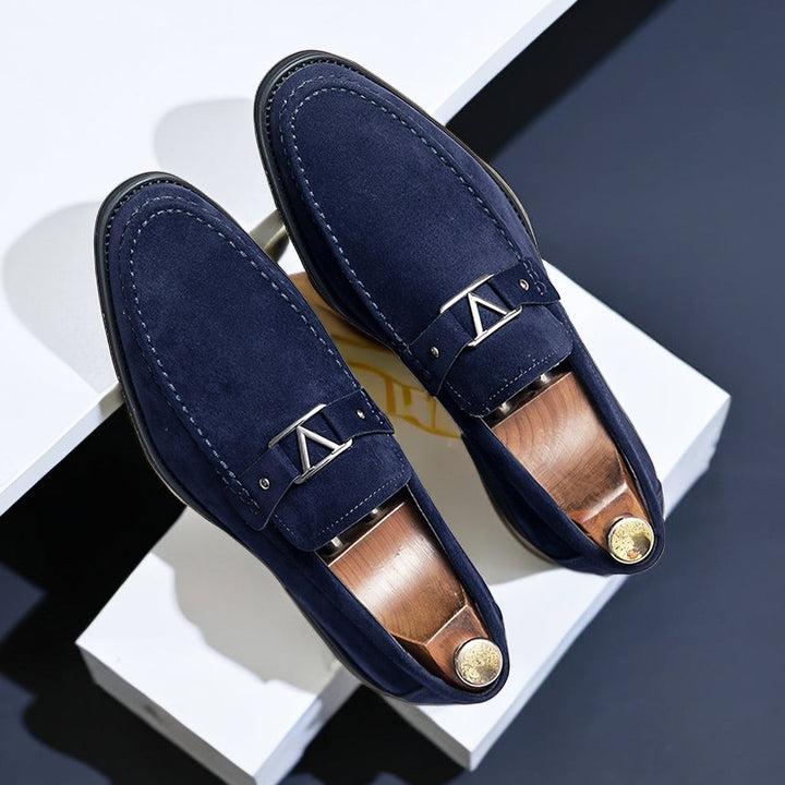 Rutger™ Luxe Mocassins en Suède Bleus pour Hommes - Élégants et Confortables chaussures à lacets