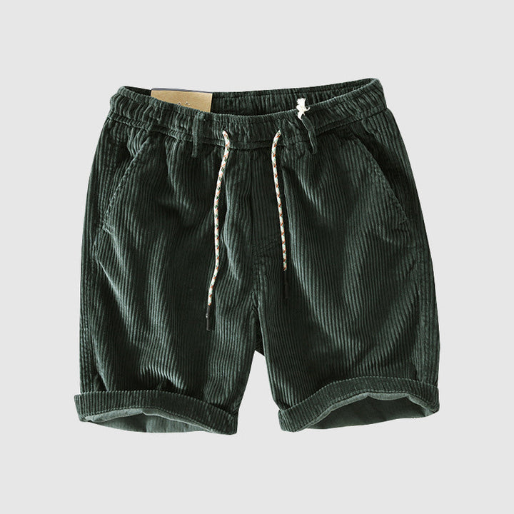 Shorts en Velours Côtelé pour Hommes - Légers et Respirants avec Taille Élastique et Ourlet Replié pour un Style Décontracté