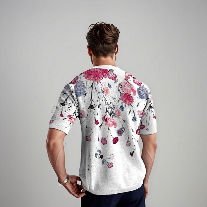 Damiano | Chemise Élégante à Manches Courtes Florales pour Hommes
