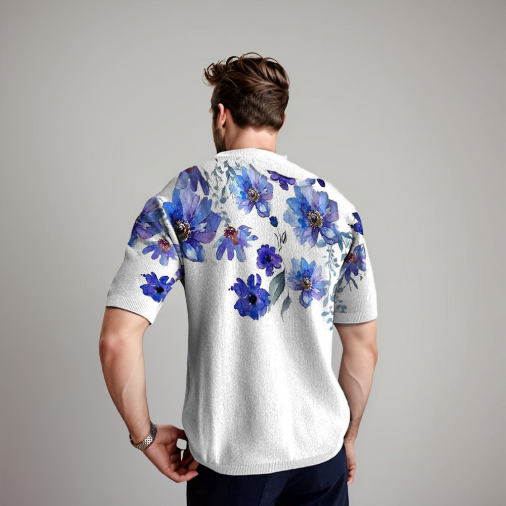 Damiano | Chemise Élégante à Manches Courtes Florales pour Hommes