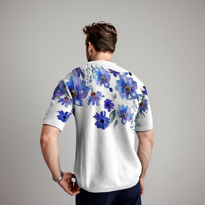 Damiano | Chemise Élégante à Manches Courtes Florales pour Hommes