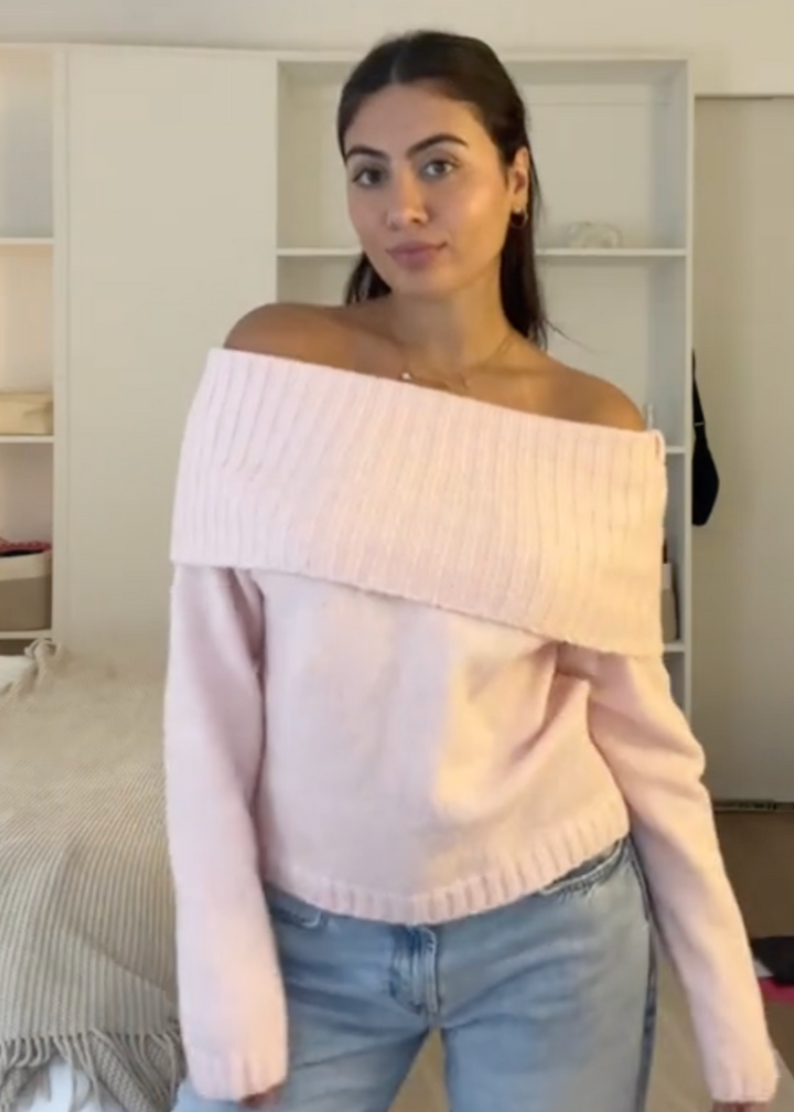 Elena - pull en jersey élégant à épaules dénudées pour un look tendance et confortable