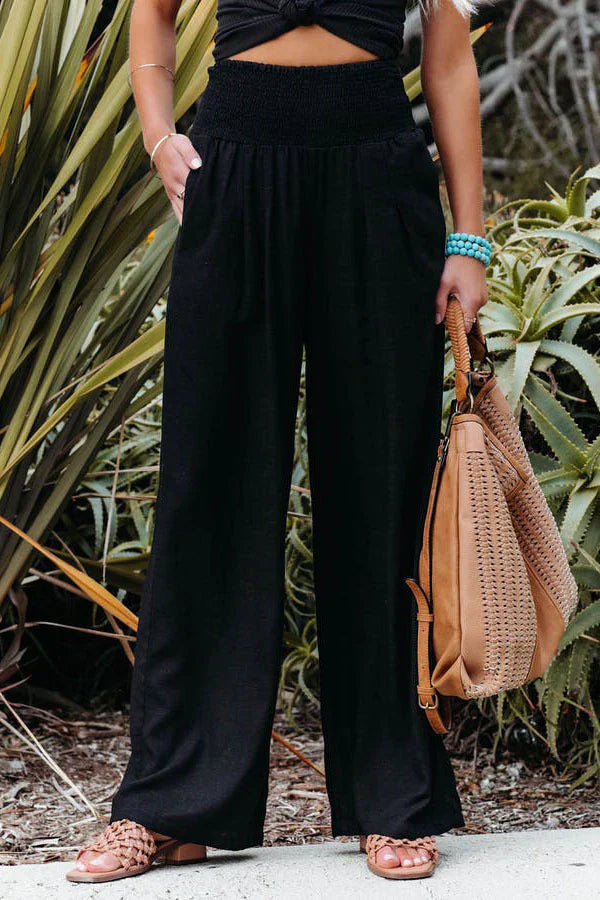 Élégant pantalon en coton et lin d'Alexandra
