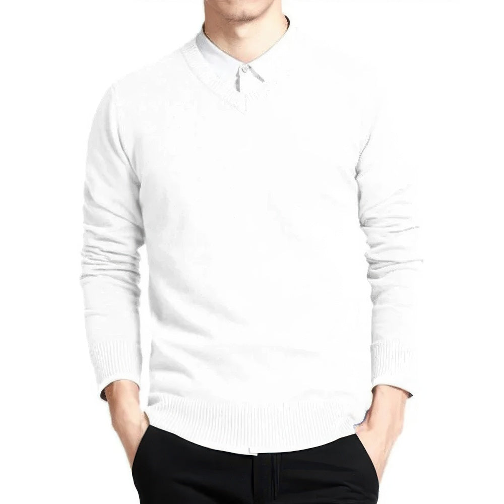 Sanderijn™ Pull classique élégant pour hommes avec un col en V pour une allure intemporelle