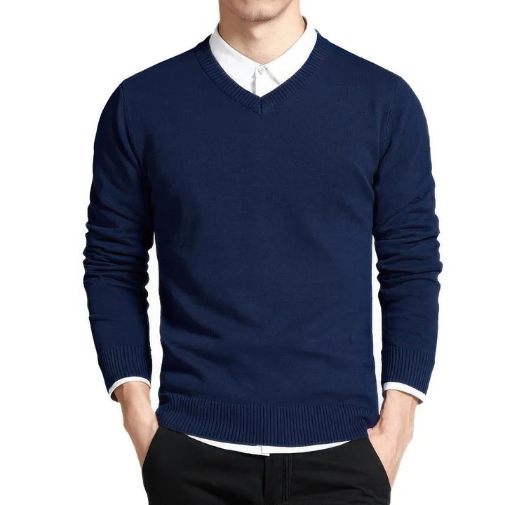 Sanderijn™ Pull classique élégant pour hommes avec un col en V pour une allure intemporelle
