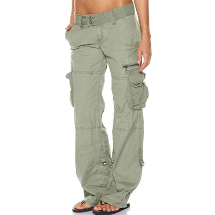 Eliana - Pantalon cargo à taille basse tendance avec poches pratiques pour femmes
