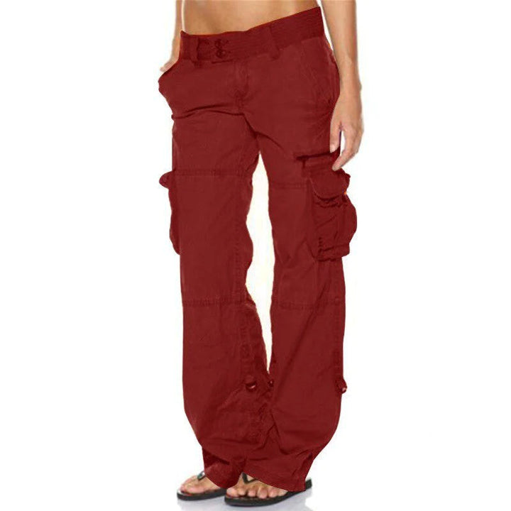 Eliana - Pantalon cargo à taille basse tendance avec poches pratiques pour femmes