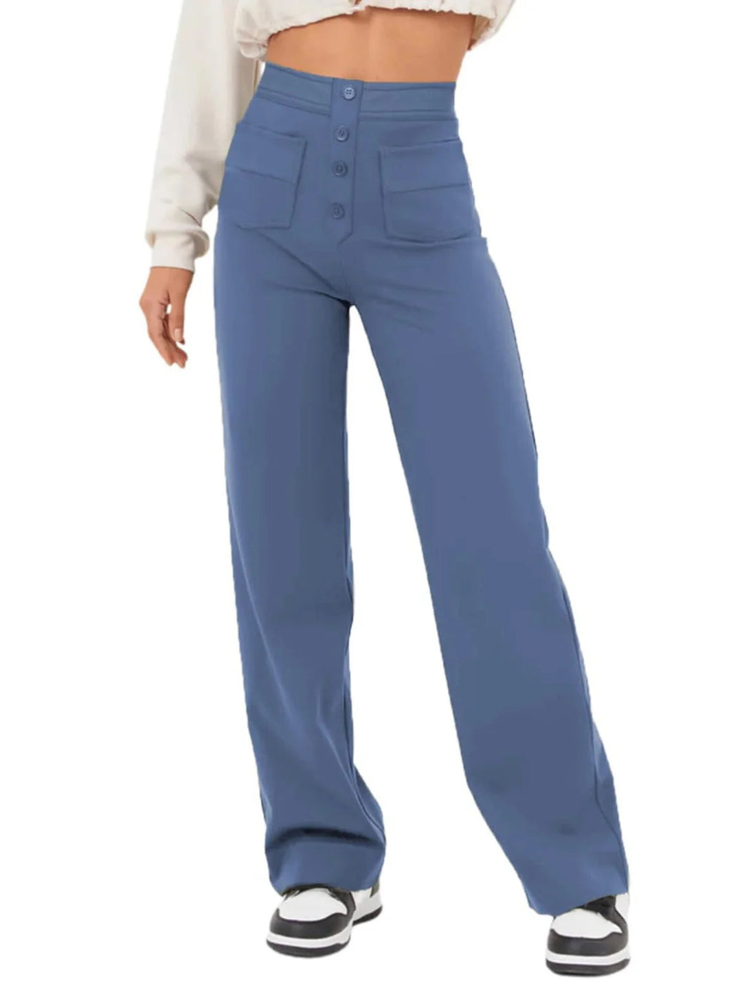 Pantalon Large Taille Haute - Un Pantalon Décontracté Confortable et Stylé pour Chaque Occasion