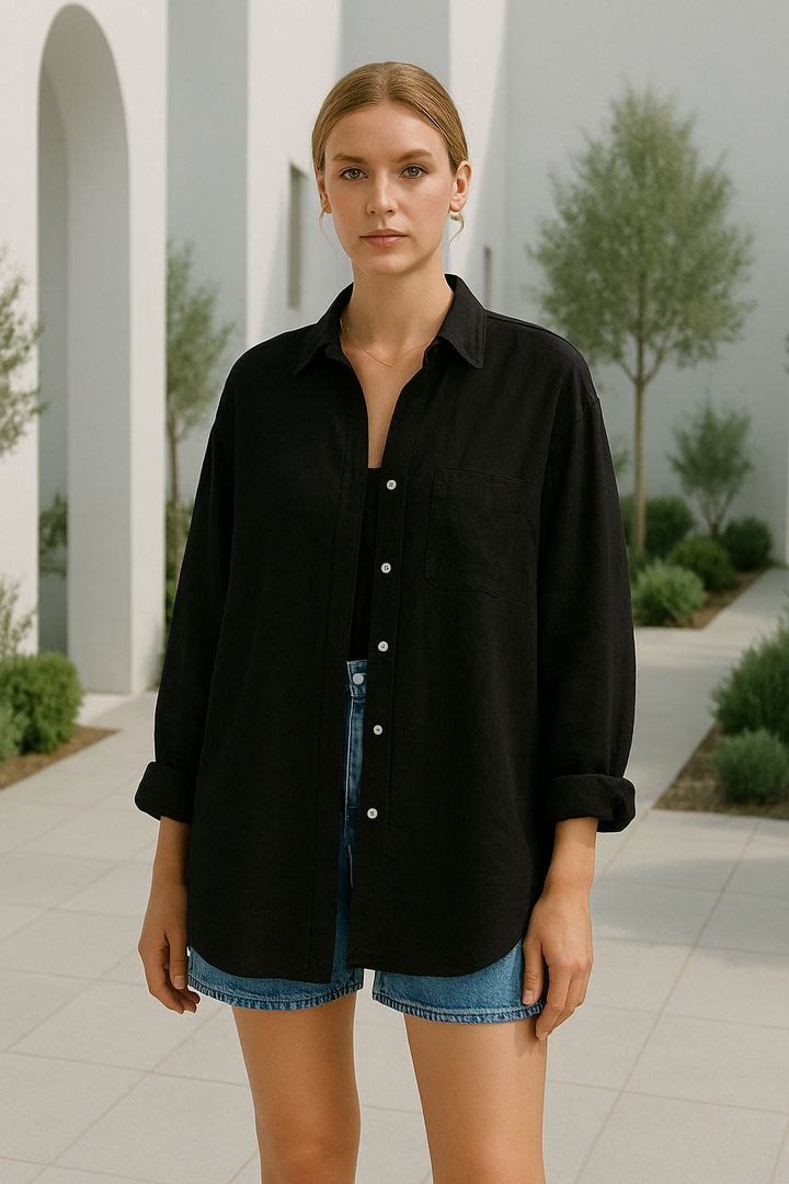 Evi | Chemise décontractée tendance avec un design captivant de motifs oculaires