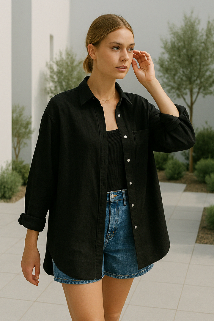Evi | Chemise décontractée tendance avec un design captivant de motifs oculaires