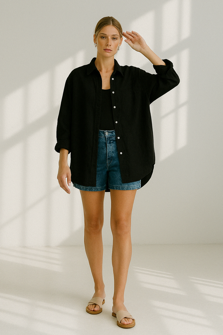 Evi | Chemise décontractée tendance avec un design captivant de motifs oculaires