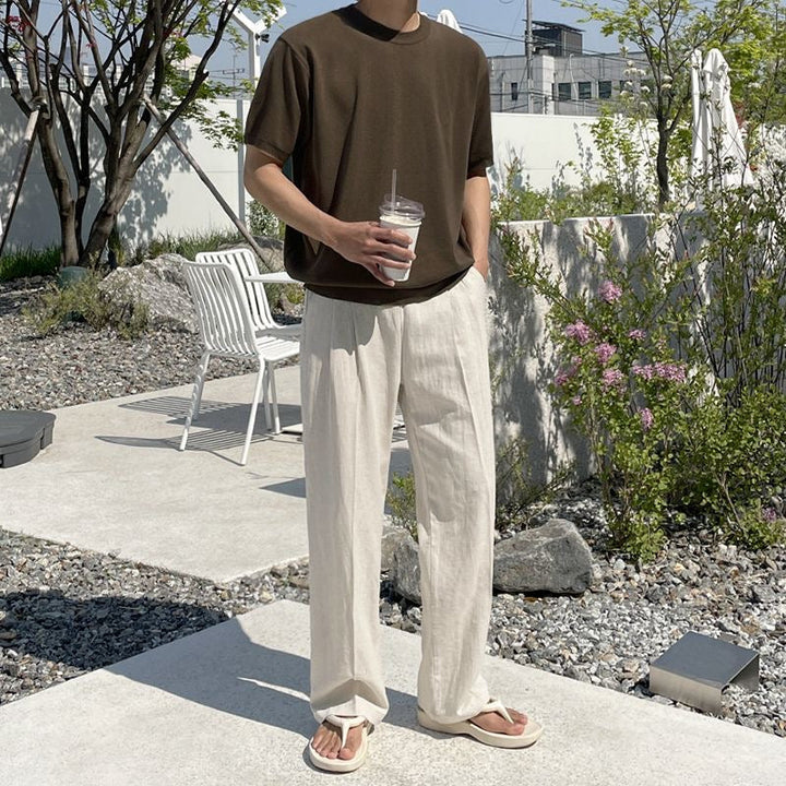 Pantaloons en Lin en Style avec une Touche Élégante Old Money