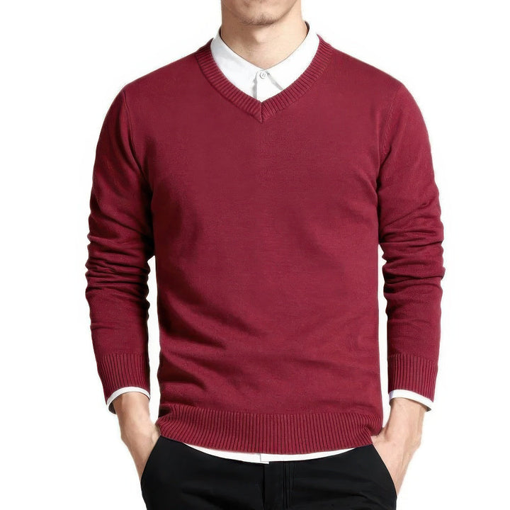 Sanderijn™ Pull classique élégant pour hommes avec un col en V pour une allure intemporelle