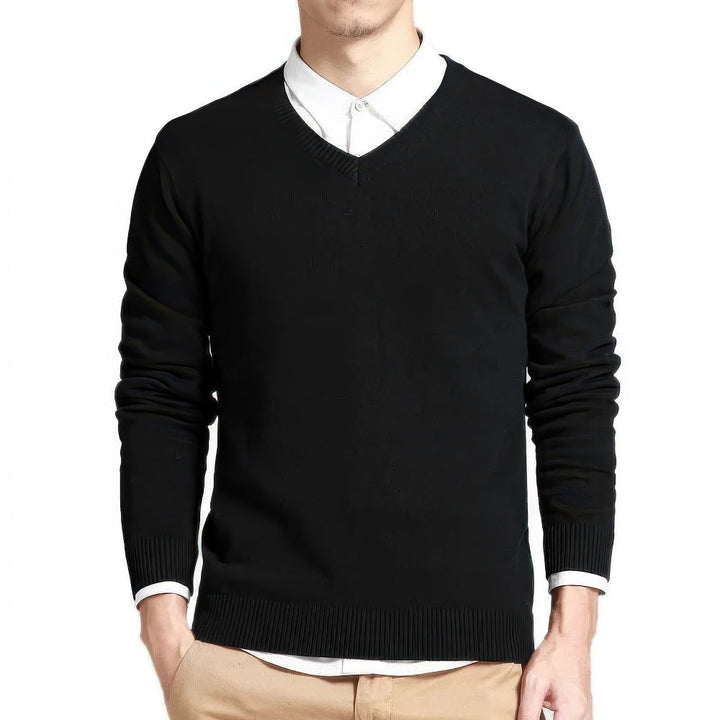 Sanderijn™ Pull classique élégant pour hommes avec un col en V pour une allure intemporelle