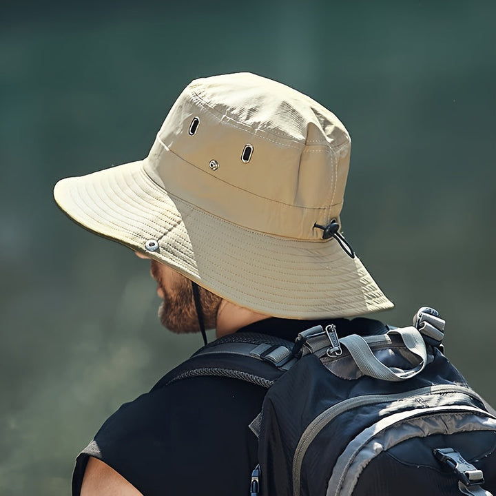 Chapeau de soleil SunDrift avec protection UV, idéal pour la randonnée, les voyages et le plaisir à la plage.