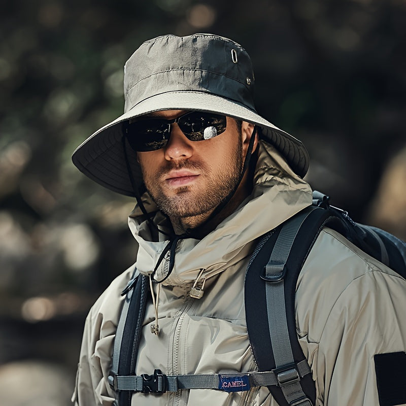 Chapeau de soleil SunDrift avec protection UV, idéal pour la randonnée, les voyages et le plaisir à la plage.