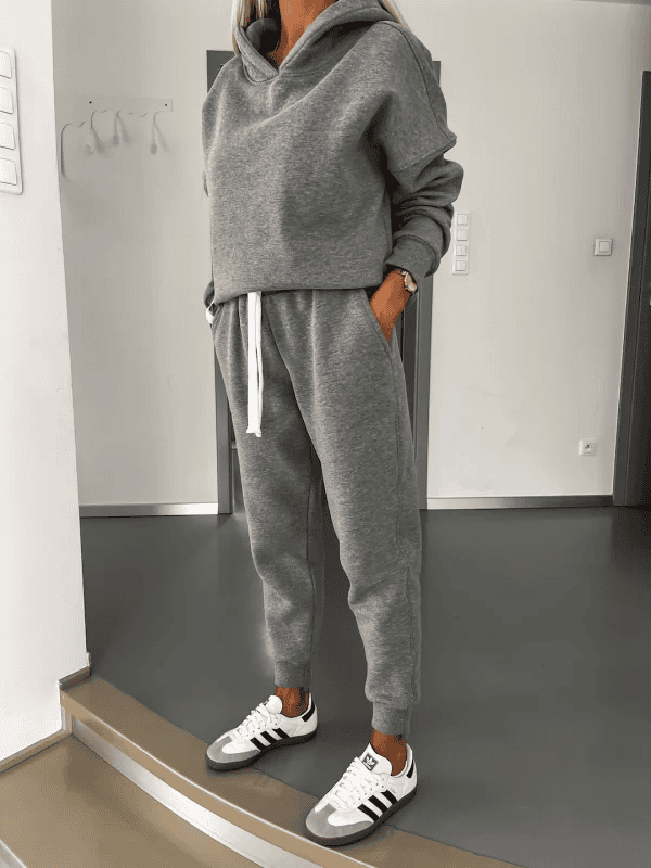 LoungeFit | Chic Tweed Lounge Jogging Suit Hoodie for Women