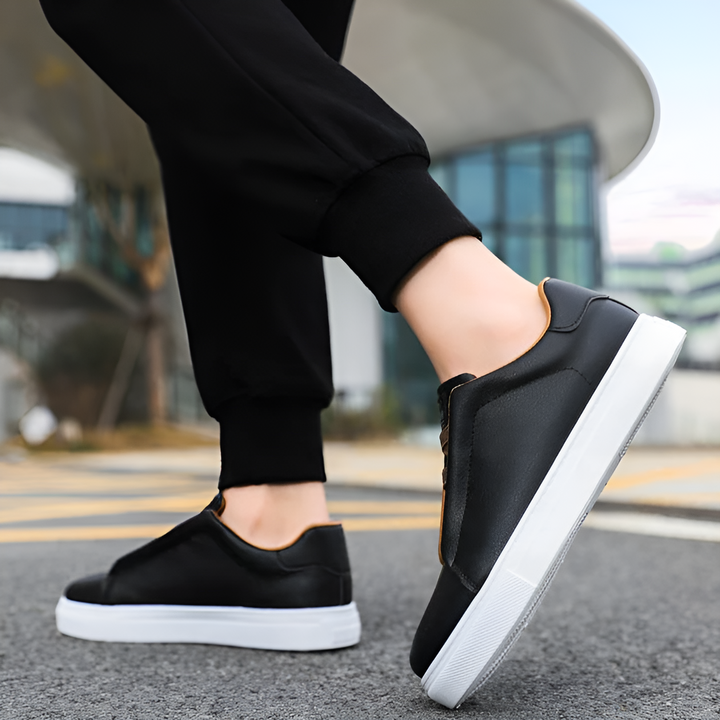 Boaz™ Elegant Luxury Leather Sneakers for a Trendy Look (Baskets en cuir de luxe élégantes pour un look branché)